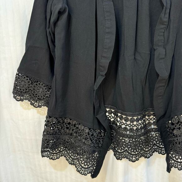 Xhilaration Open Cardigan Rayon Lace Trim Size Medium Whimsigoth Goth Y2K - Picture 6 of 7